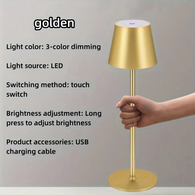 Rechargeable Desktop LED Lamp – Touch Control, Dimmable for Home & Hotel