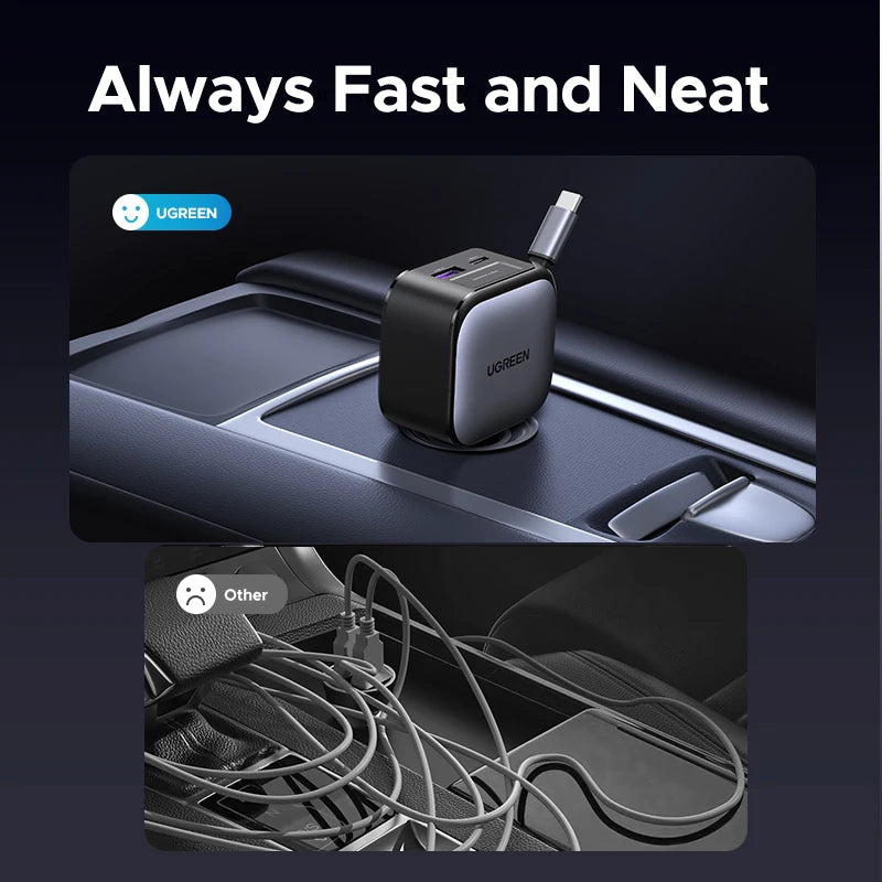 UGREEN 145W Car Charger – 3 USB-C & 1 USB-A