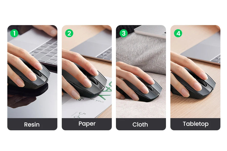 UGREEN Wireless Mouse – Ergonomic, 4000DPI, Bluetooth & 2.4G