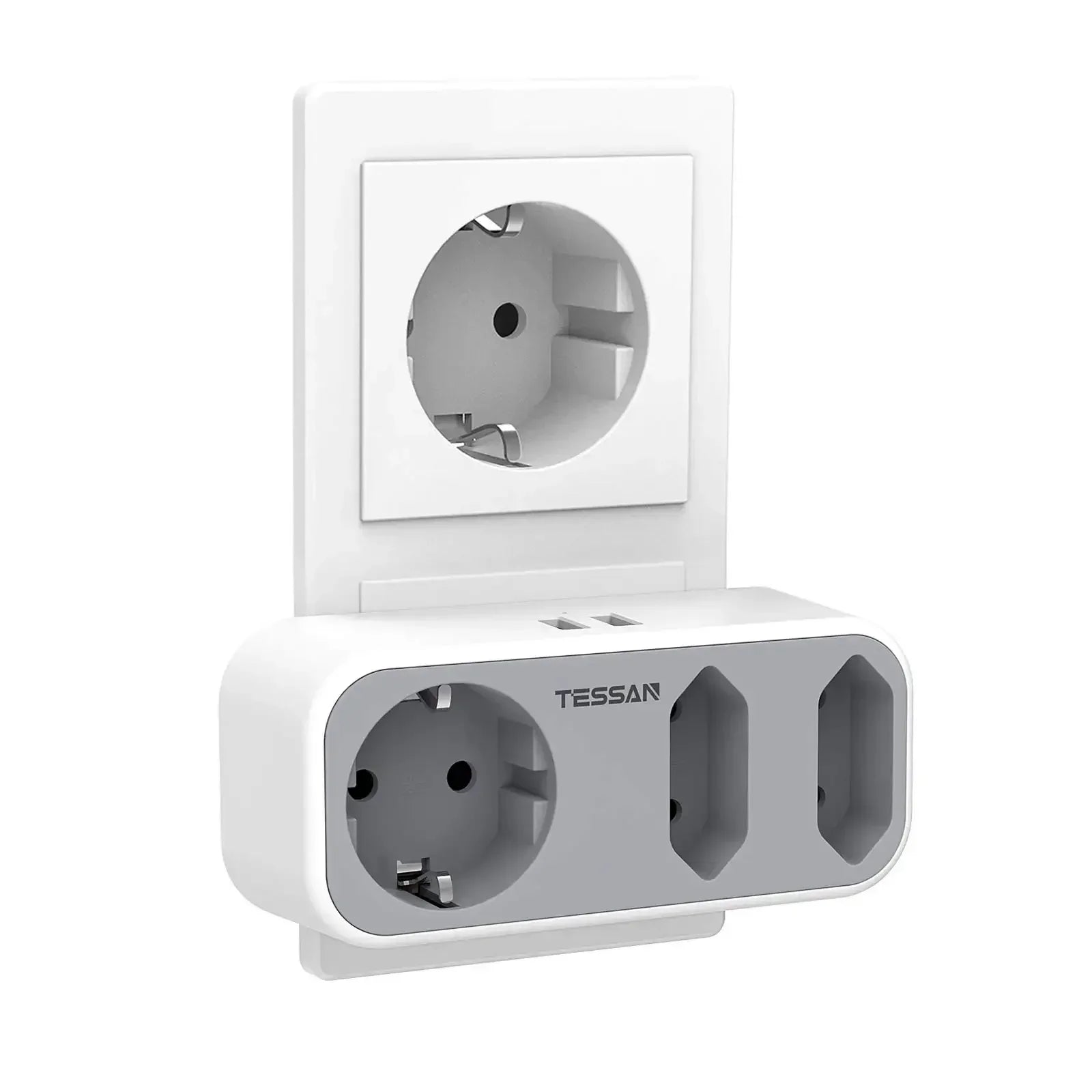 TESSAN Wall Power Strip – USB Ports & Overload Protection