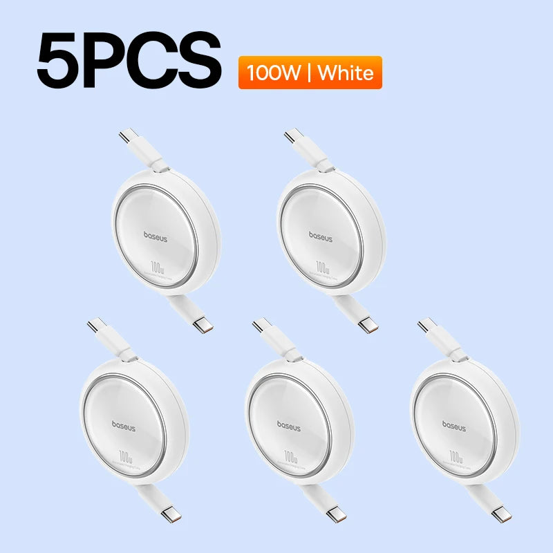 Baseus 100W Retractable USB-C Cable – Fast Charging