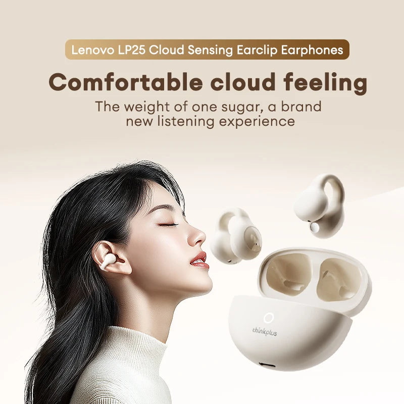 Lenovo LP25 OWS Bluetooth 5.4 Wireless Earphone Long Battery Life Headset Noise Canceling Gaming Headphones HIFI Stereo With Mic