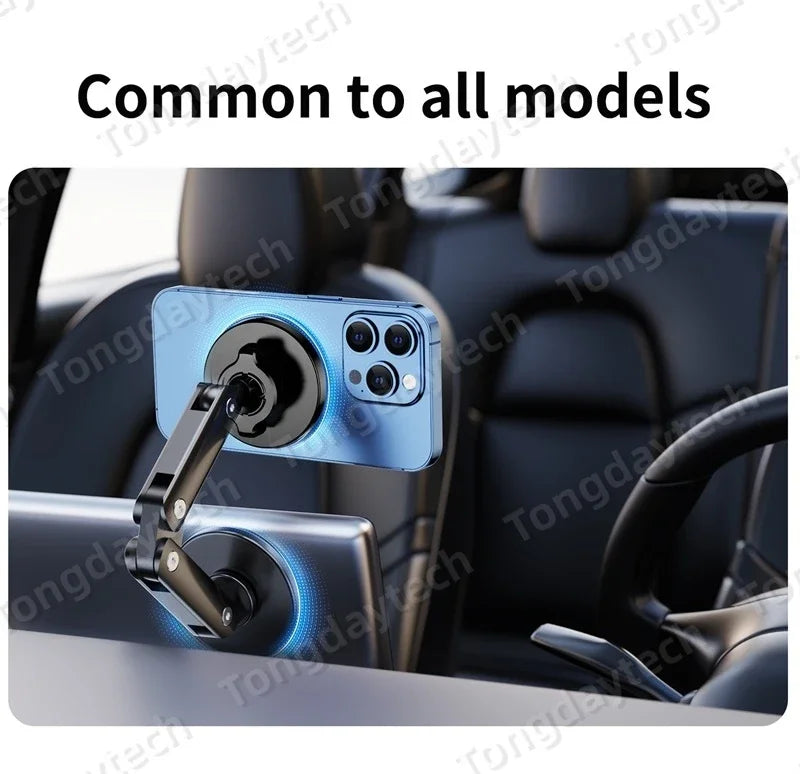Magnetic Car Charger Holder – 15W Wireless Fast Charge
