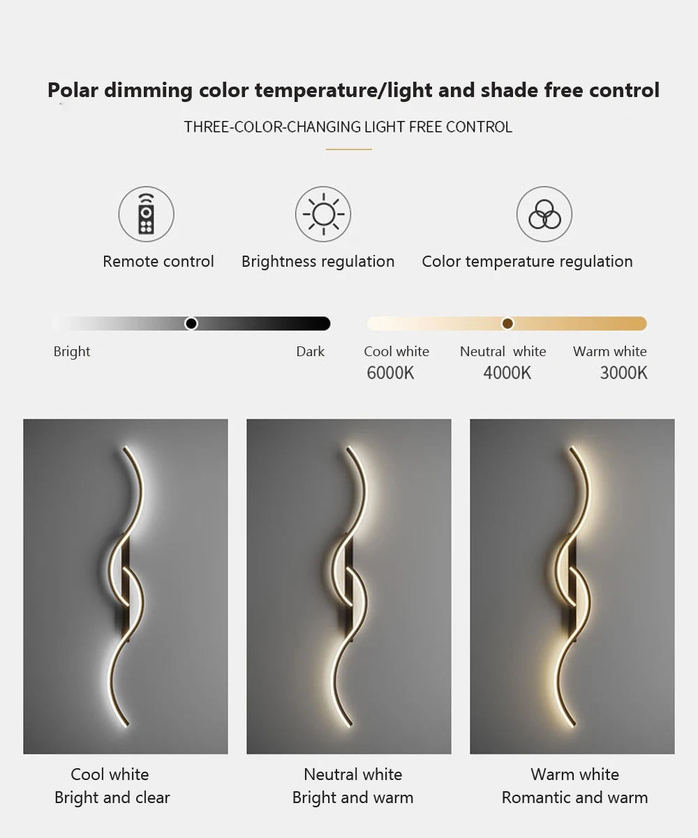 Modern Minimalist Wall Lamp – LED Strip for Home