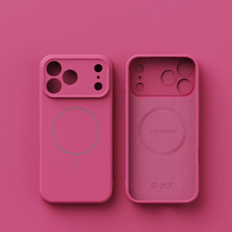 Liquid Silicone MagSafe iPhone Case – Matte Cover (iPhone 14–17 Series)