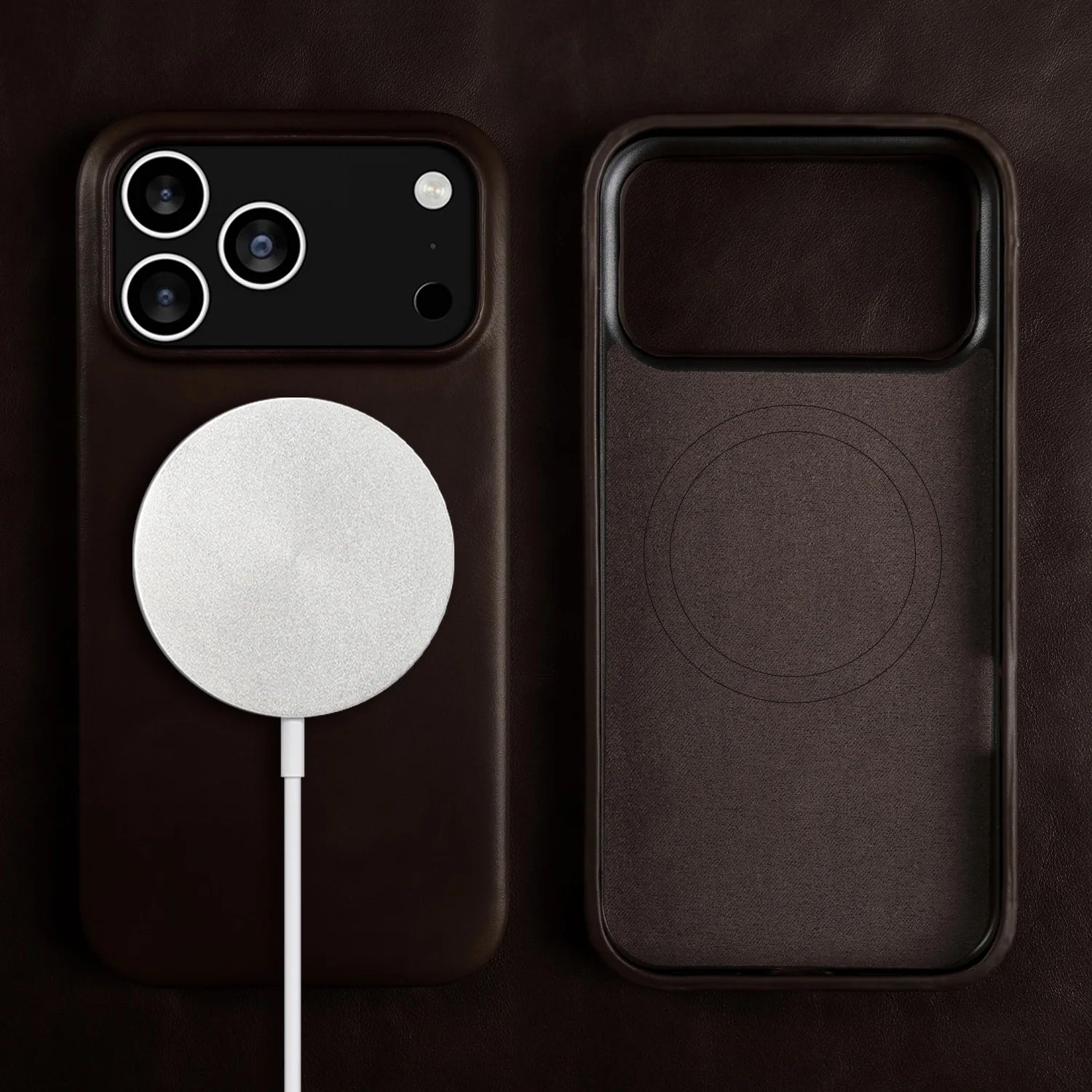Vintage Waxed Leather iPhone Case – MagSafe Full Cover