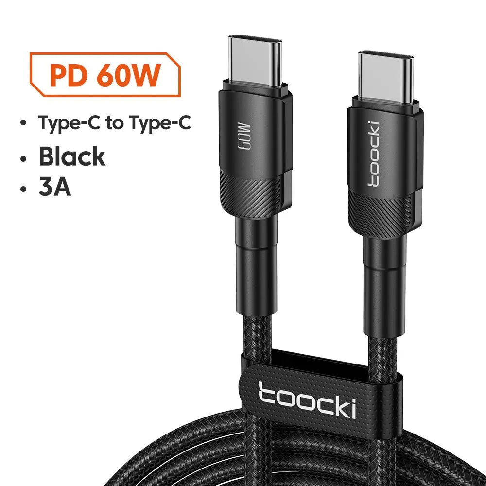 TOOCKI USB-C Fast Charging Cable – USB-C Charger Cord for Phone, Tablet & Power Bank
