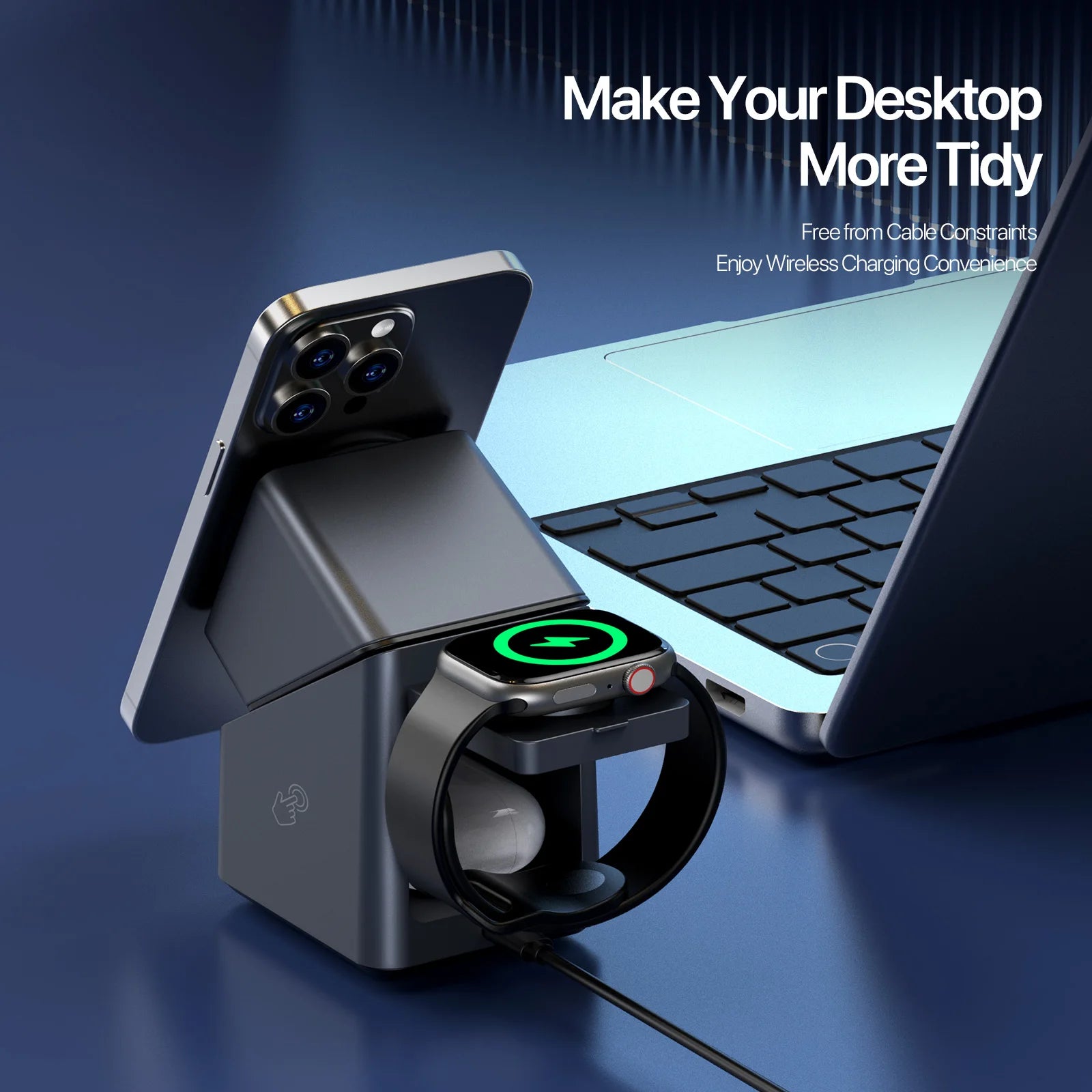 4-in-1 Magnetic Auto-Rotation Wireless Charger – iPhone, Apple Watch & AirPods