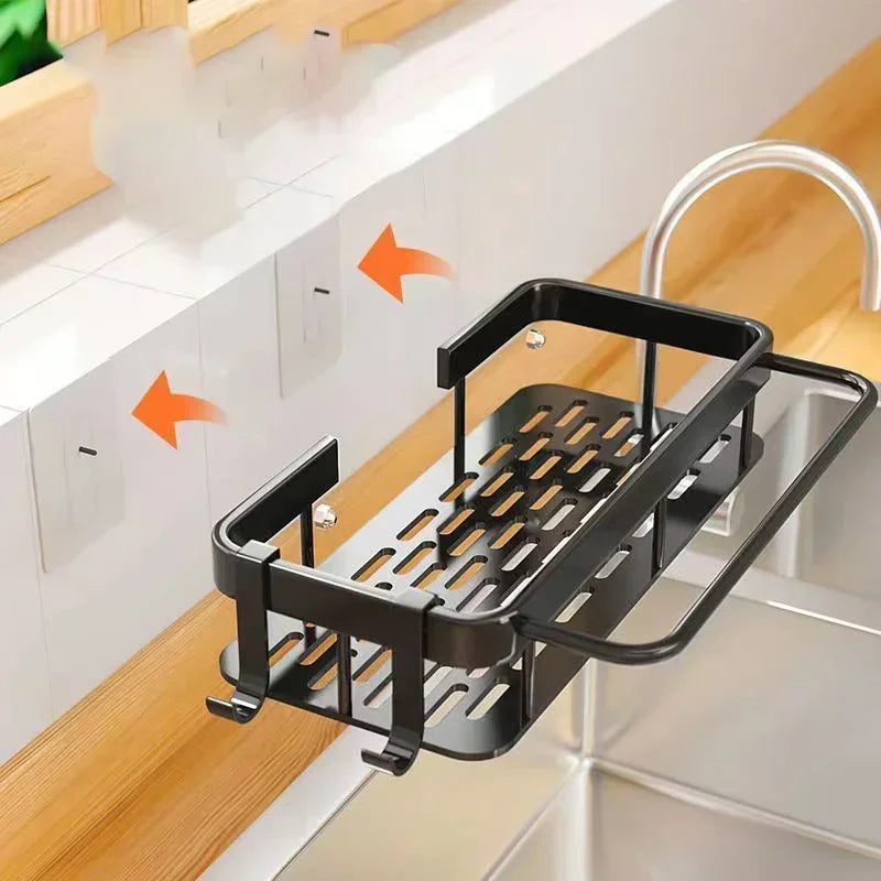 Aluminum No-Drill Shelf – Bathroom & Kitchen Wall Storage Organizer