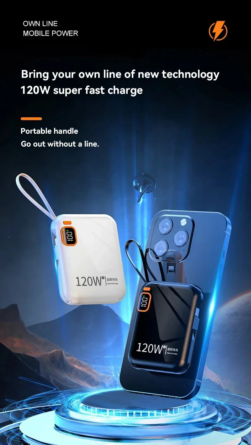 200000mAh 120W Power Bank – Portable USB-C Fast Charging for Phones