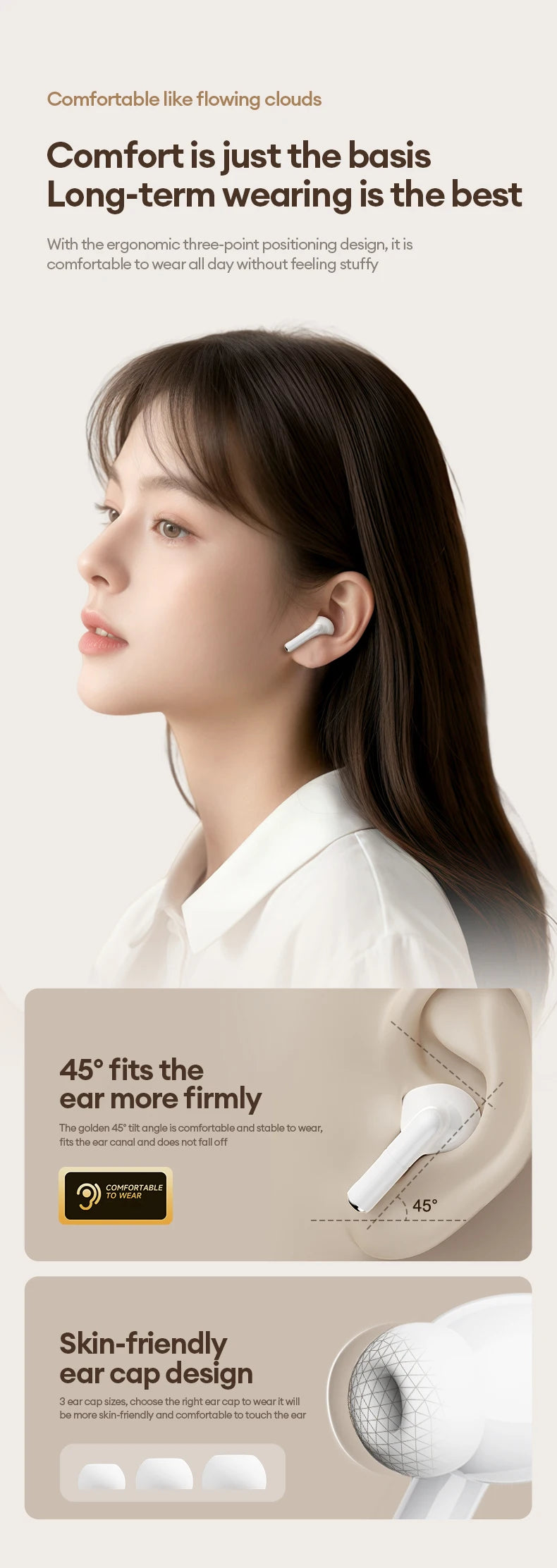 Lenovo LP27 Pro Bluetooth Earphones HIFI Stereo Sound Call Noise Reduction Wireless Headset Long Endurance Earbud Leather Design