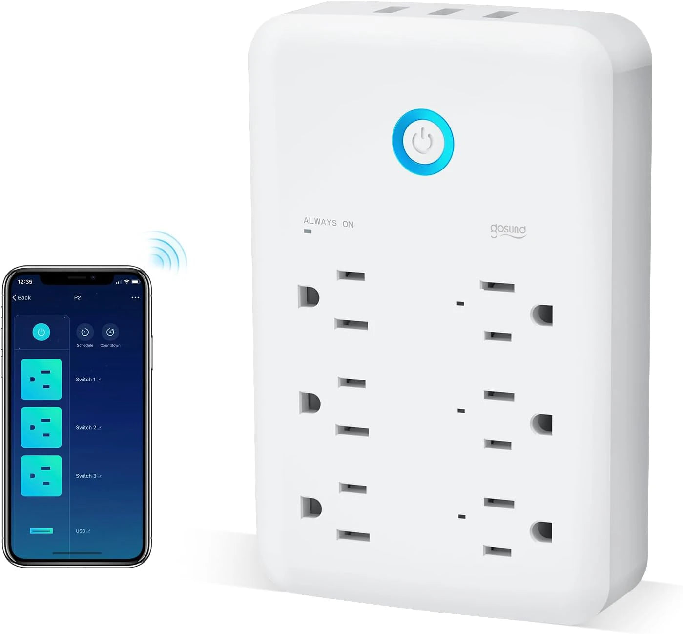 Wireless Smart Power Strip – Surge Protector with USB for Home & Office
