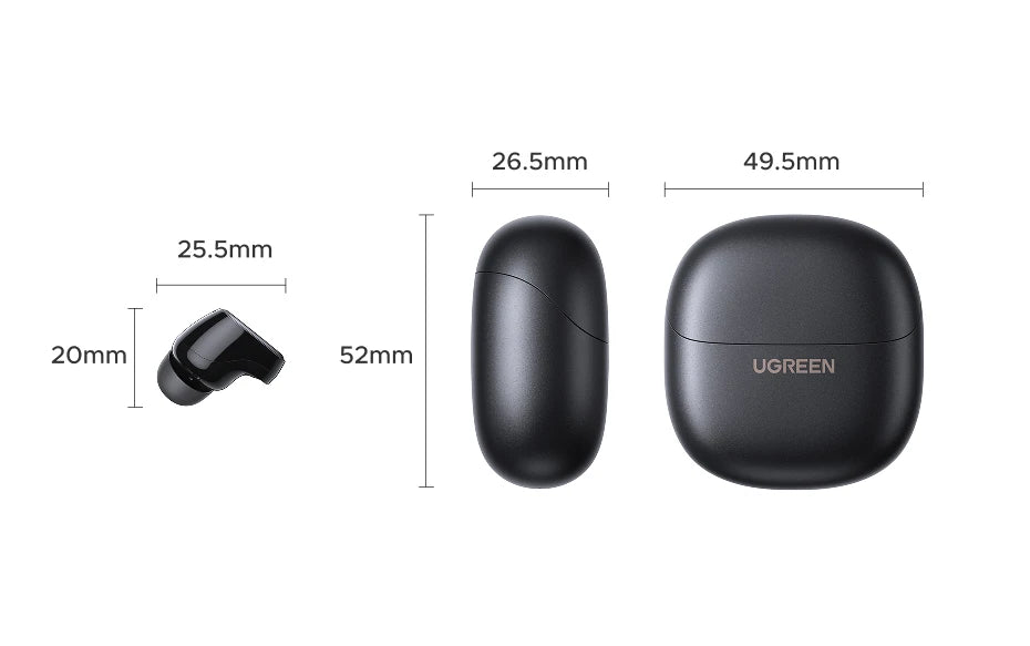 UGREEN Dots Earbuds – Bluetooth, Long Playtime, App-Controlled Sound
