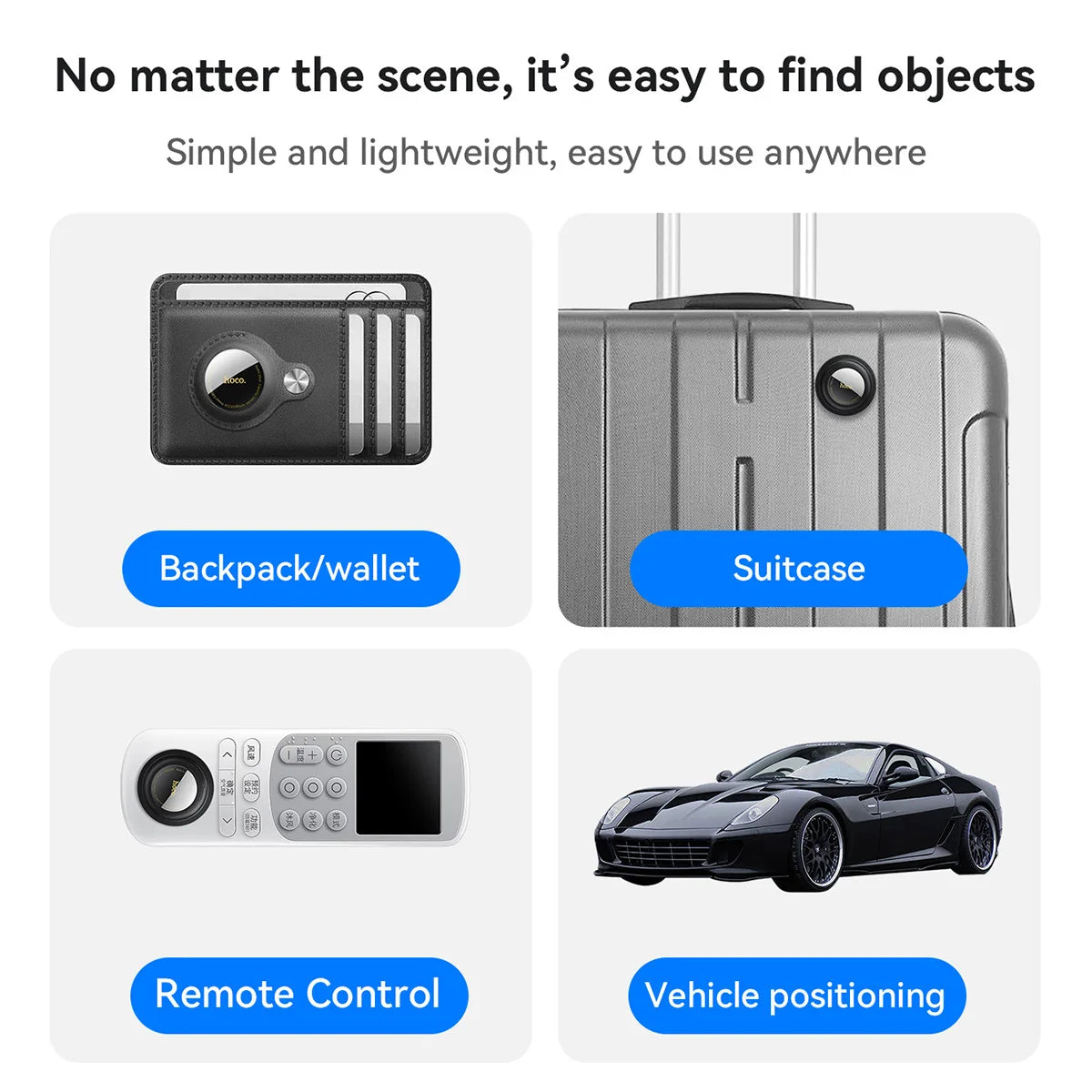 HOCO E91B AirTag Tracker – Intelligent Anti-Lost GPS Locator with Adhesive Case