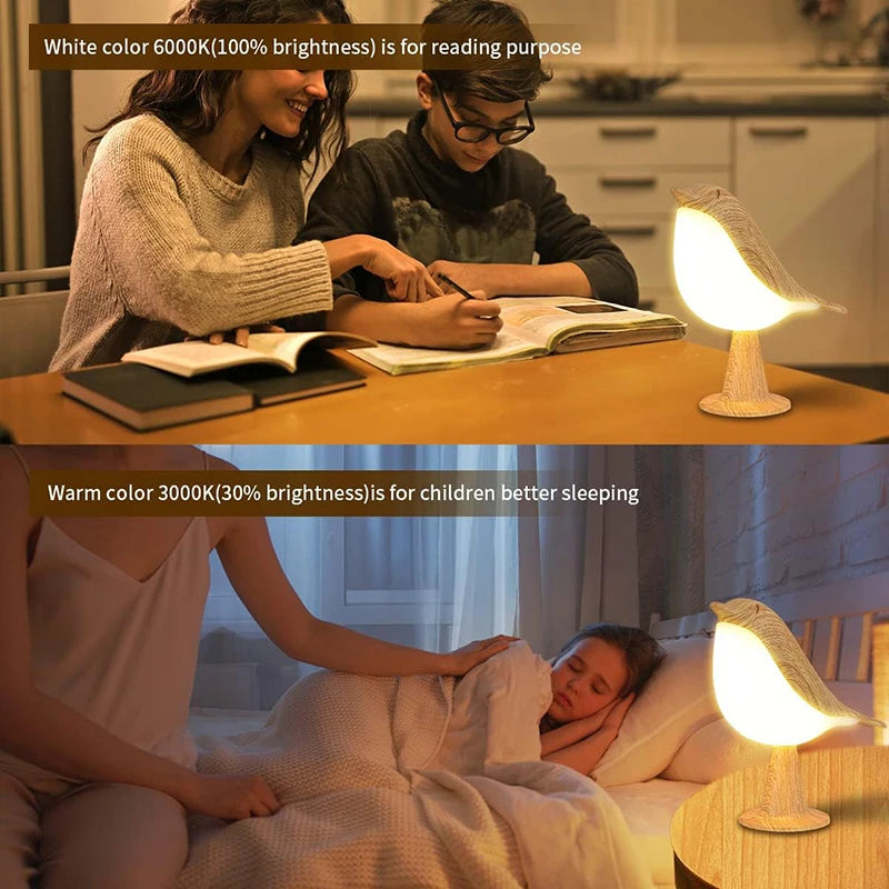 3-Color Wooden Bird Night Lamp