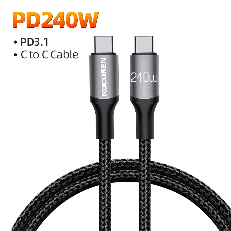 USB-C to USB-C 240W Cable – 2m PD 3.1 Fast Charger