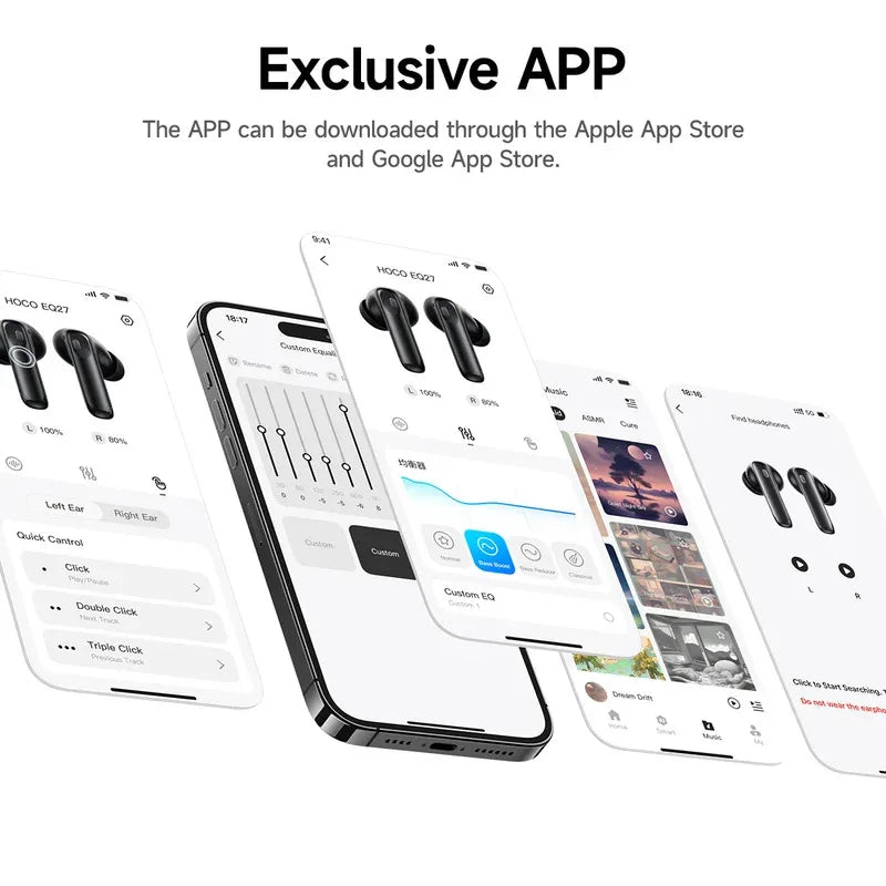 HOCO EQ27 AI ANC+ENC Bluetooth Earbuds – Smart Translation, HiFi Sound