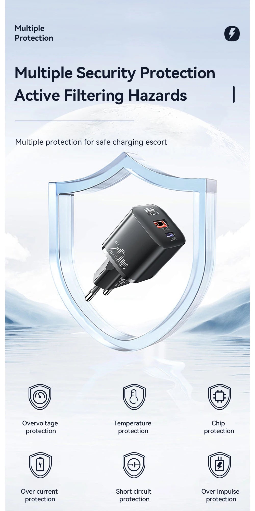 Essager 20W GaN USB Type C Charger Fast Charge Phone QC 3.0 Quick Chargers For iPhone 15 14 13 12 11Pro Max Mini iPad Charging