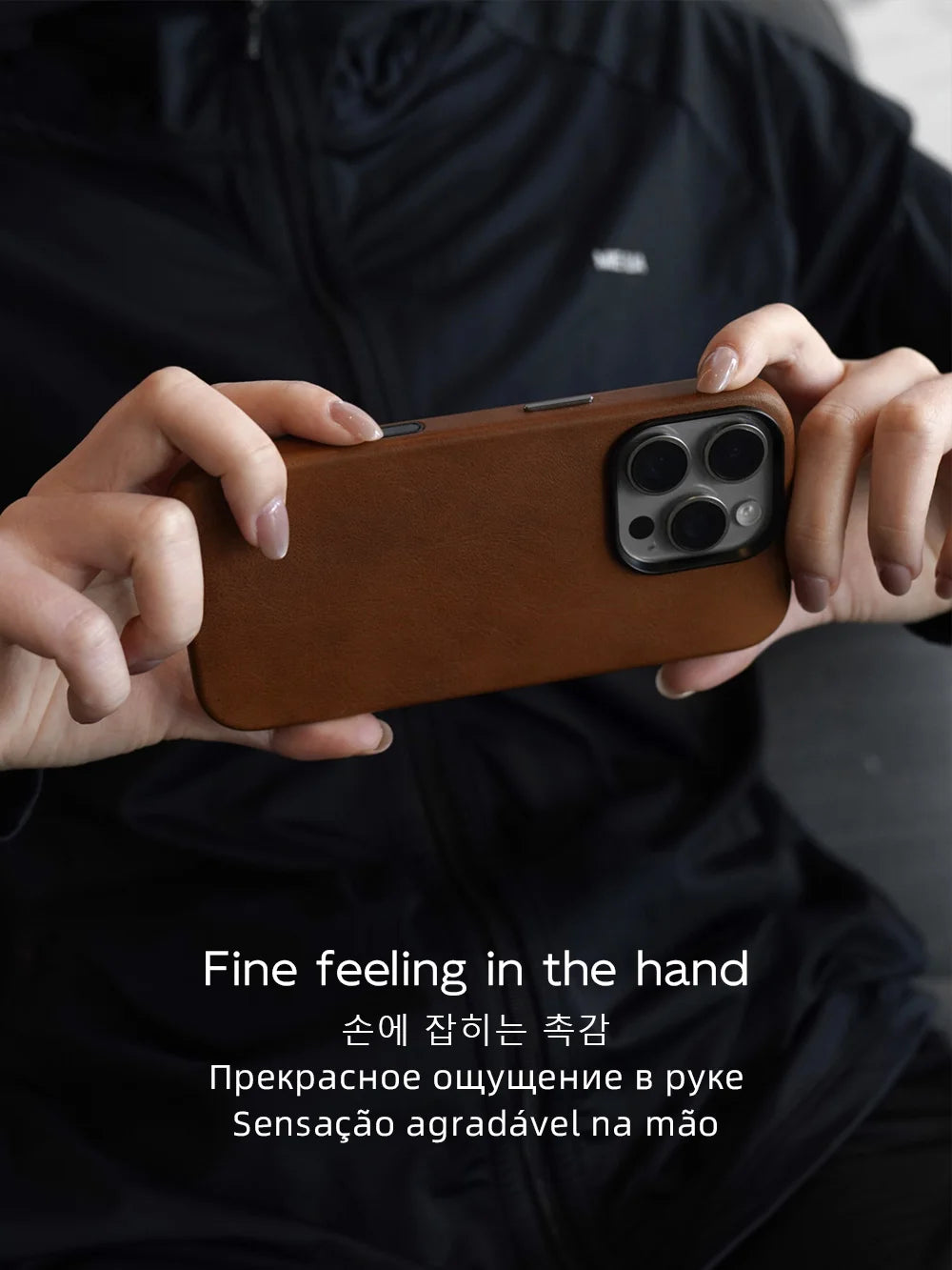 YMW Magnetic Genuine Leather MagSafe Case for iPhone 14–17 Series