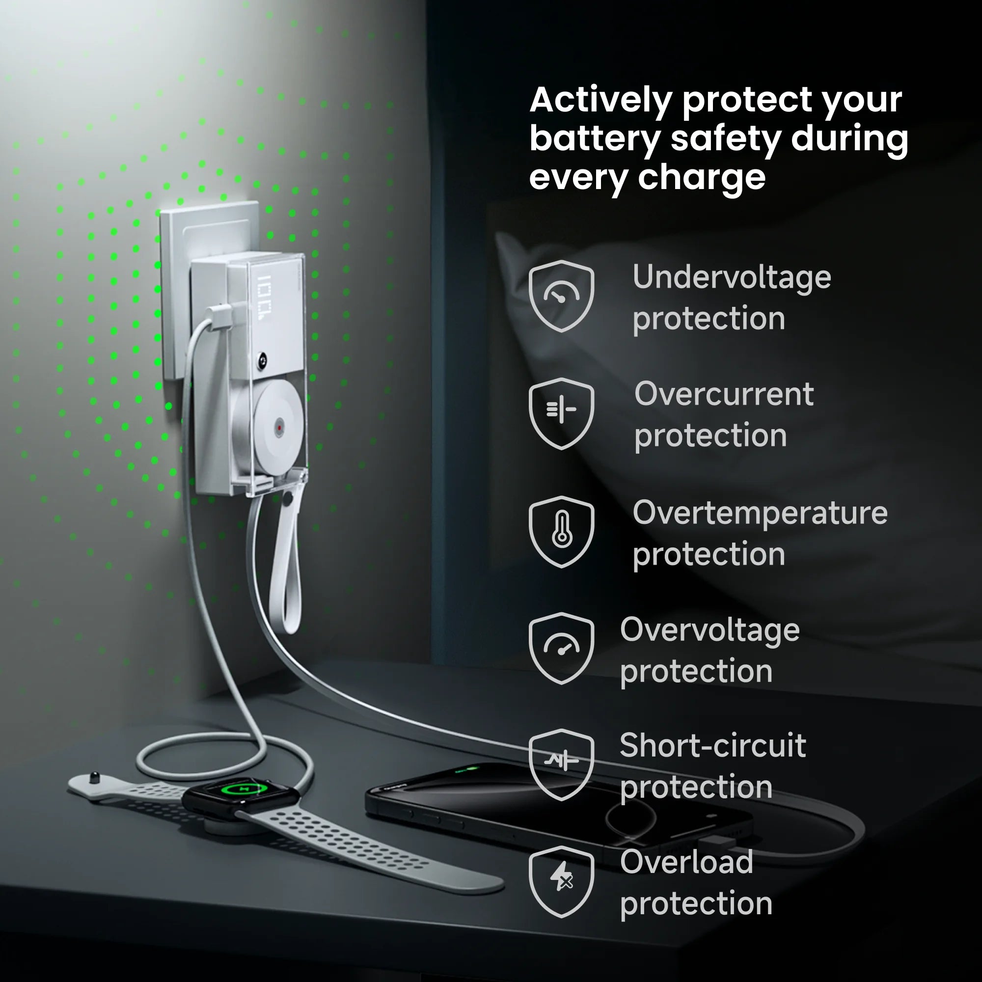 30W Portable 3-in-1 Power Bank – USB-C Charger with AC Plug for Phones