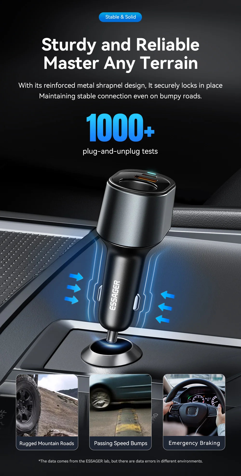 Essager 120W Car Charger Quick Charger Cigarette Lighter QC3.0 USB Type C Fast Charging in Car For iPhone 15 14 13 Xiaomi Laptop