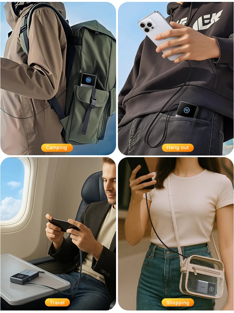 10000mAh Fast Charging Power Bank – Joyroom with Retractable Type-C Cable