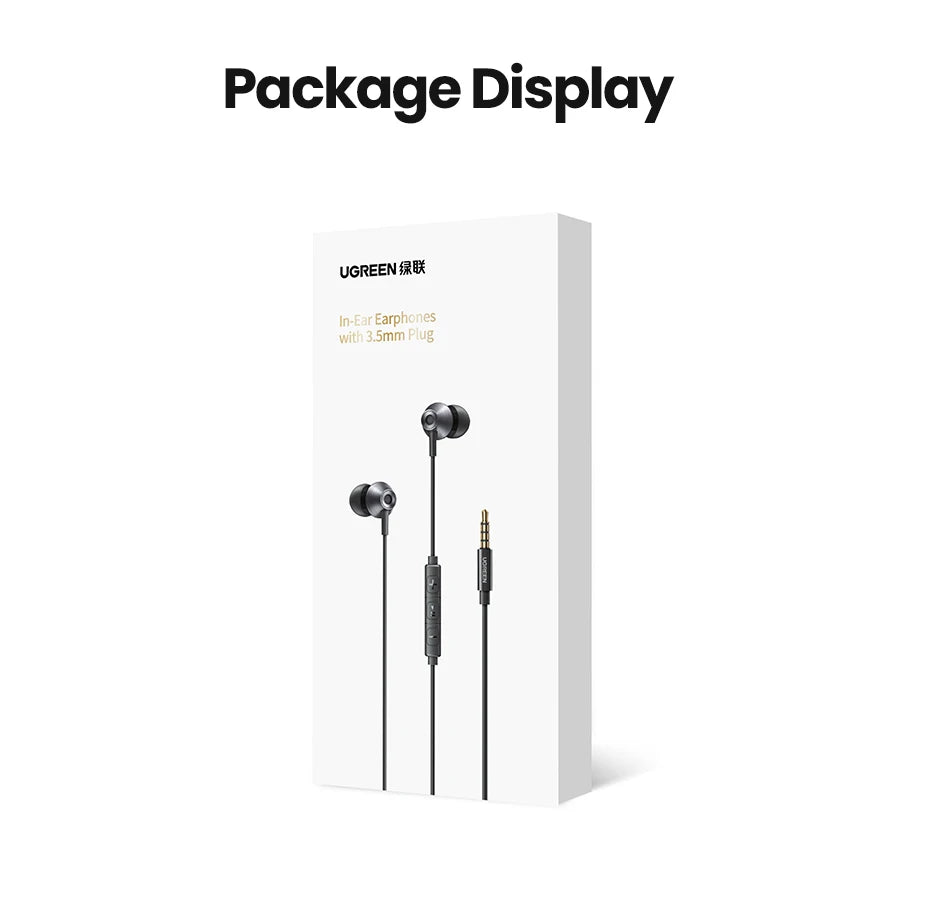 UGREEN 3.5mm & USB-C Wired Earbuds with Mic – HiFi Stereo