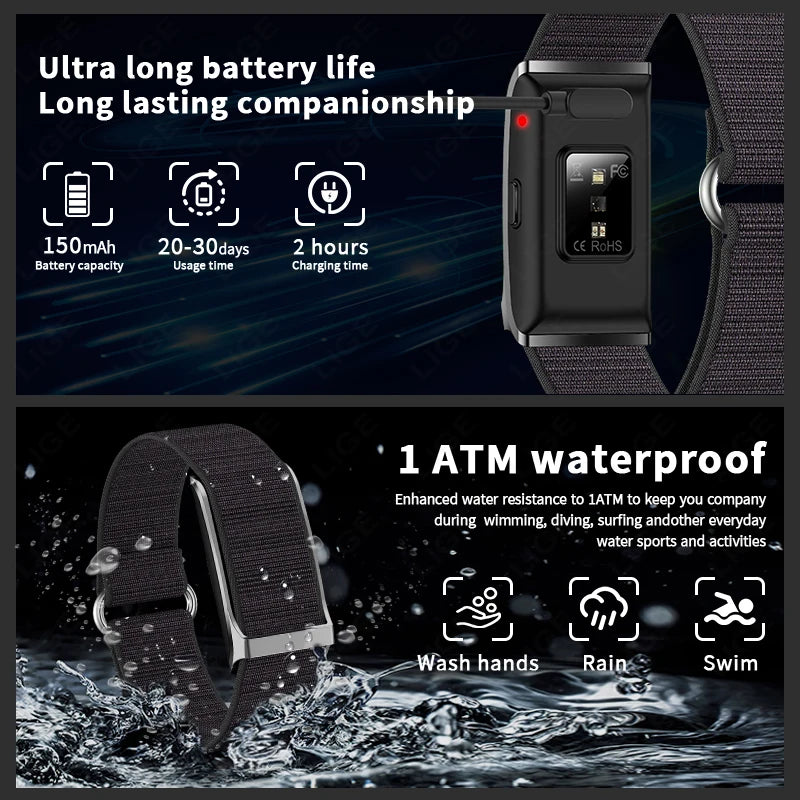 LIGE Smart Watch – Waterproof Fitness Tracker