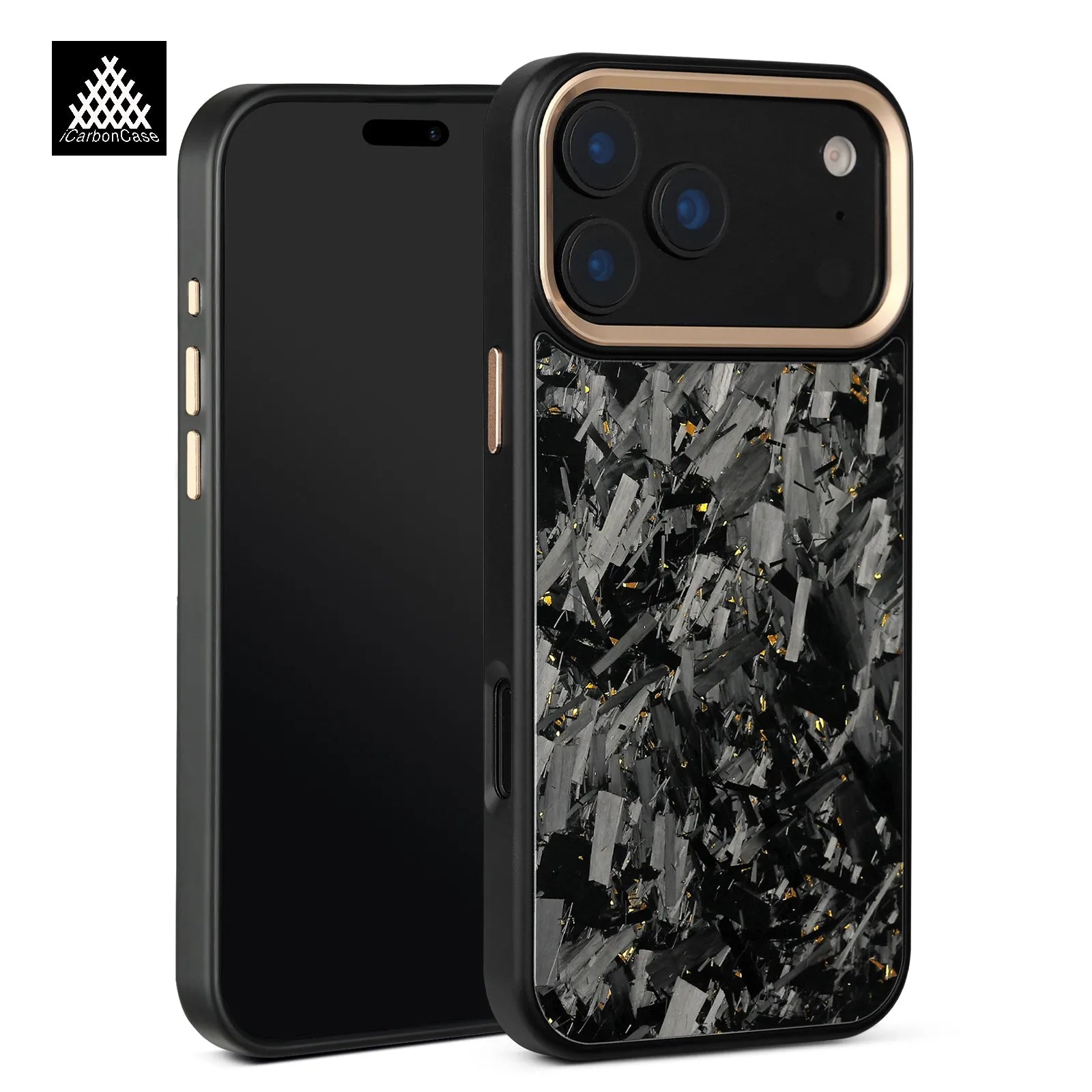 Forged Carbon Fiber Case for iPhone 17 17Air 17Pro 17 Pro Max with Magsafe and Metal Camera Lens /Buttons Anti-drop Phone Cover
