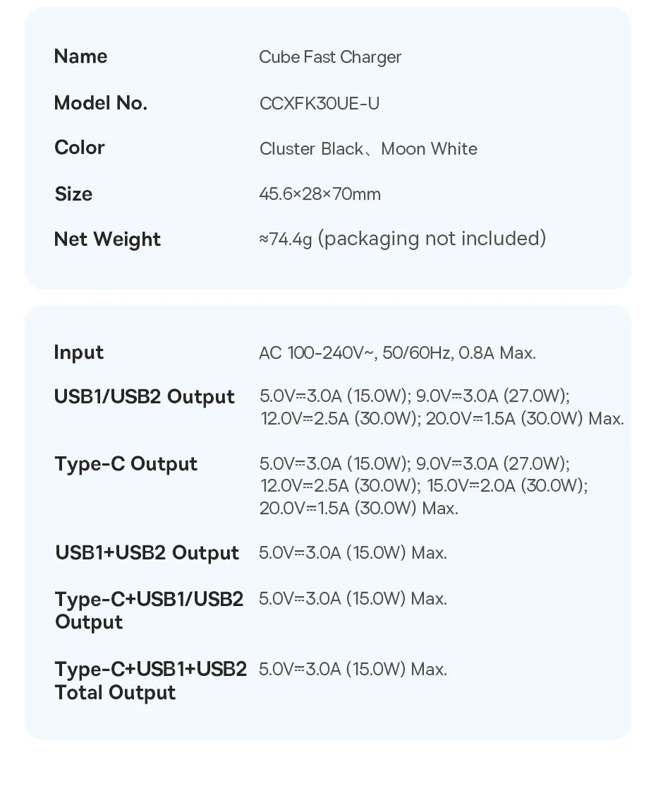 Baseus 30W USB-C Fast Charger – PD3.0