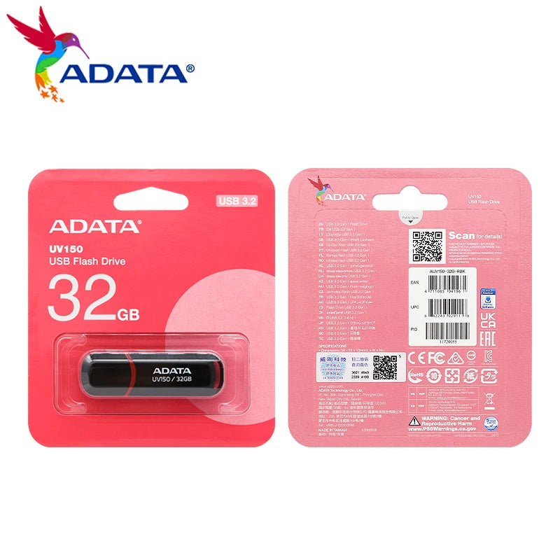ADATA USB 3.2 Flash Drive – Portable, Easy Use, 32GB-256GB Options