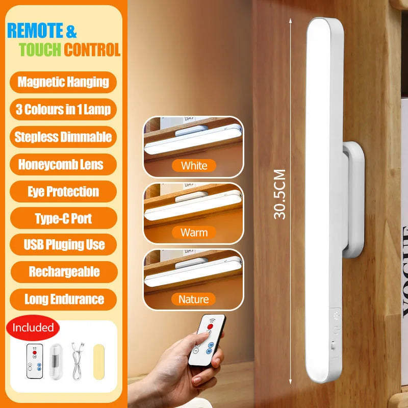 Remote LED Desk Lamp – Magnetic Hanging Rechargeable Light