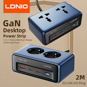 LDNIO 45W Fast Charger Cube – USB-C Charging Station with Extension Cable 2 M