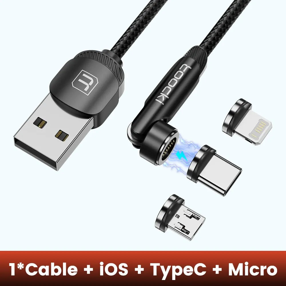 Toocki 540° Magnetic USB-C Cable – Fast Charge for iPhone & Android