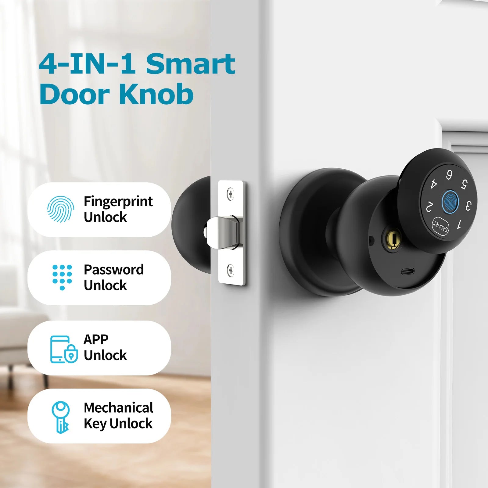 Viladepot Smart Fingerprint Door Lock with Touchscreen