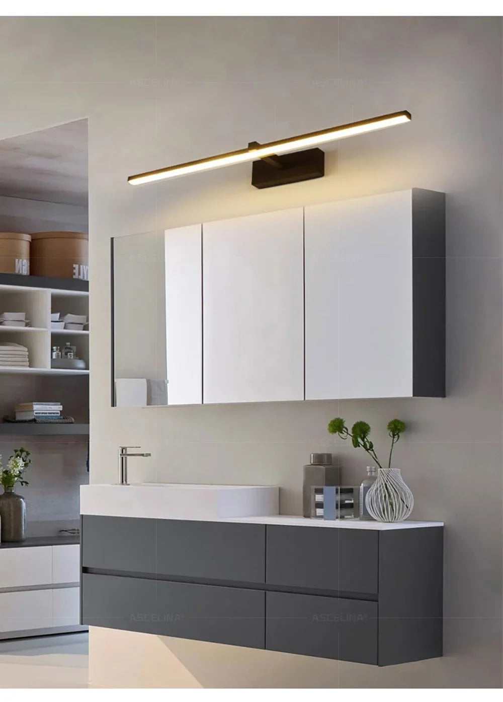 Indoor LED Wall Light – Mirror Decor, 60–100cm