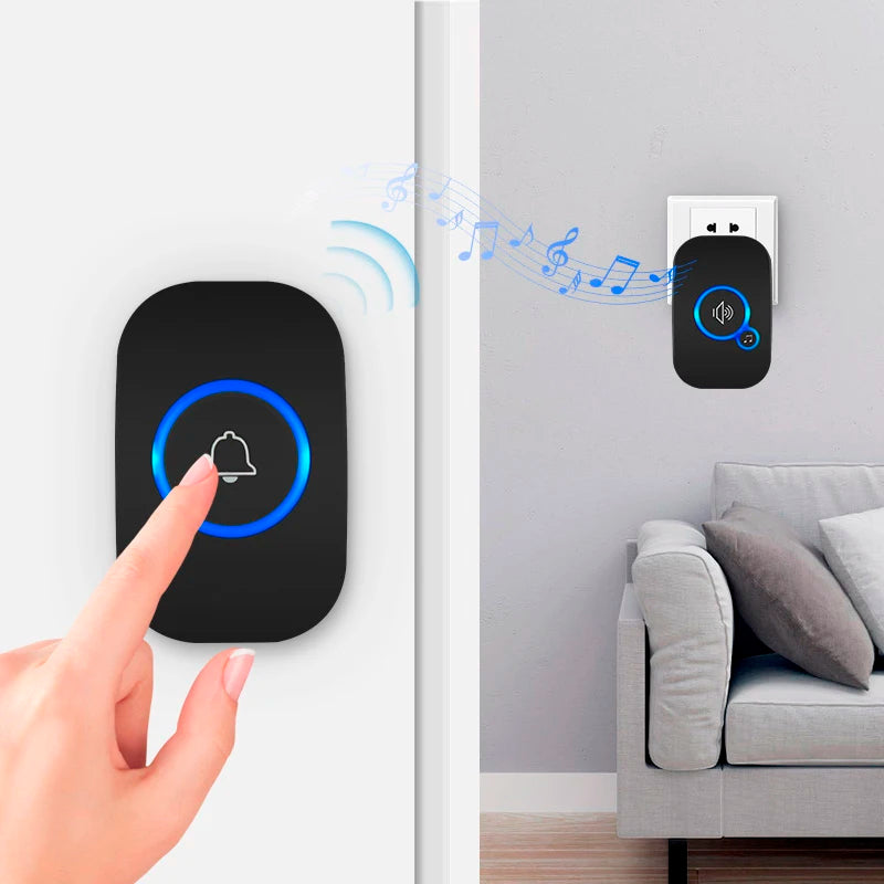FULLHOUSE Wireless Doorbell Kit – Waterproof Door Chime with Plug-In Receiver & Push Button