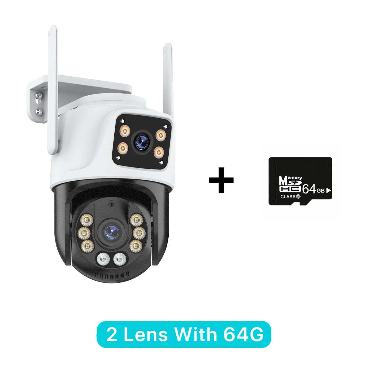 Triple-Lens Wireless Security Camera – AI Human Detection + Auto Tracking (iCSee)