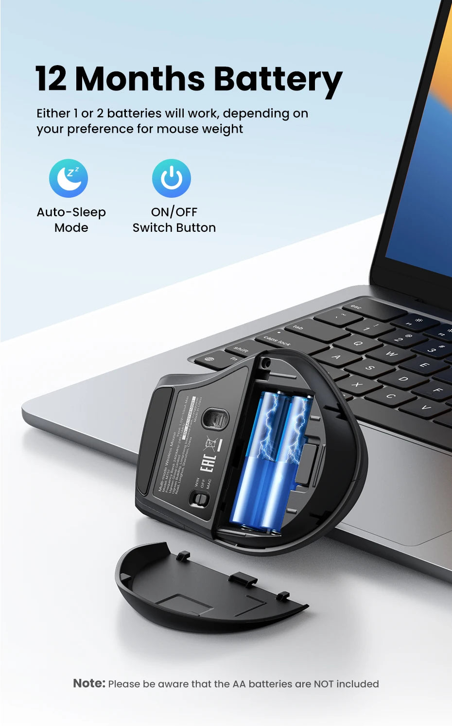 UGREEN Wireless Hyper-Fast Scroll Mouse – Bluetooth 5.4 & 2.4G, Ergonomic, 5000 DPI