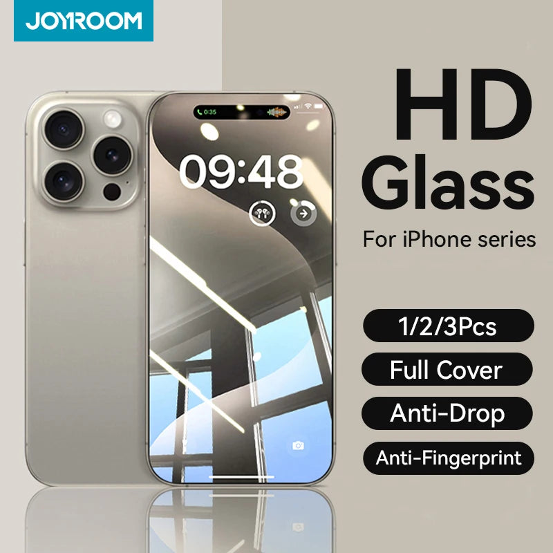 JOYROOM Full Screen Tempered Glass Protector – Fits iPhone 14-16 Series