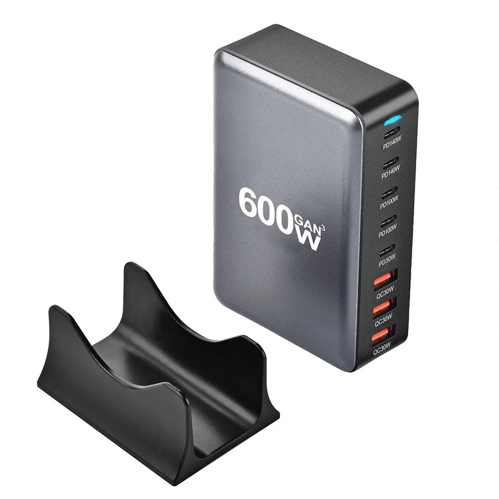 2025 600W GaN 8-Port Fast Charger – USB-C PD3.1