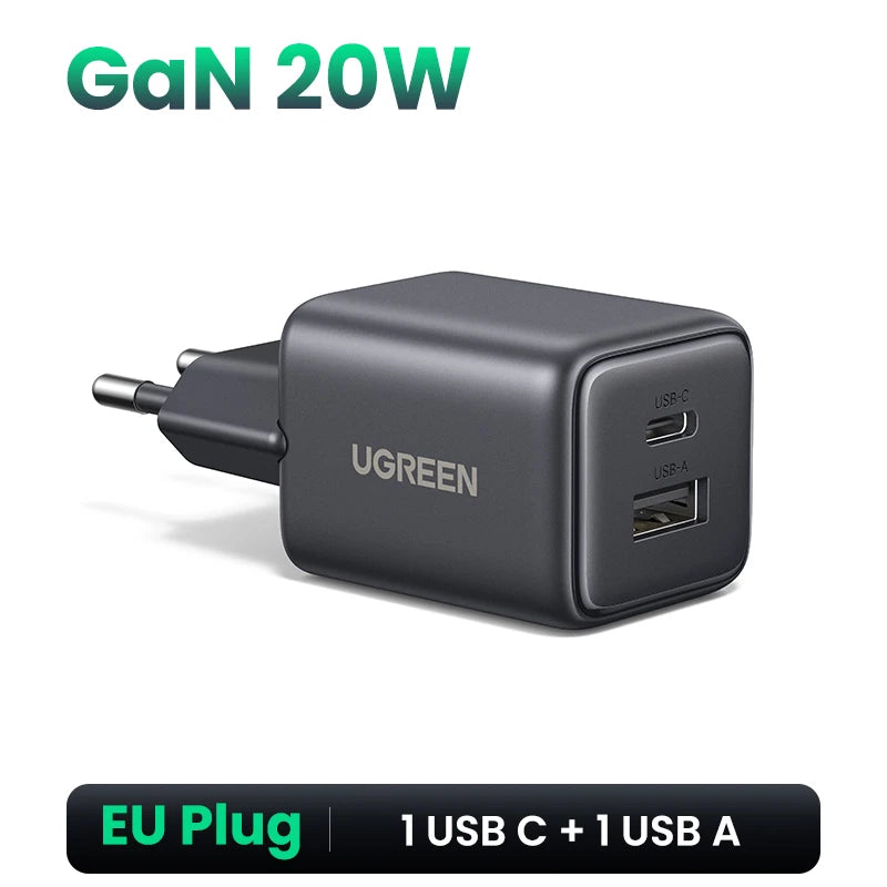 UGREEN GaN USB-C Mini Charger – Compact Charging Performance (Up to 20W Devices)