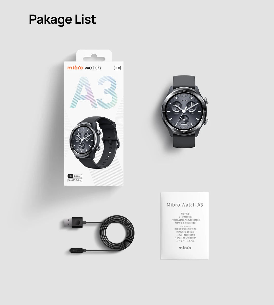 Mibro A3 GPS Smartwatch – Bluetooth Calling & Health Tracking