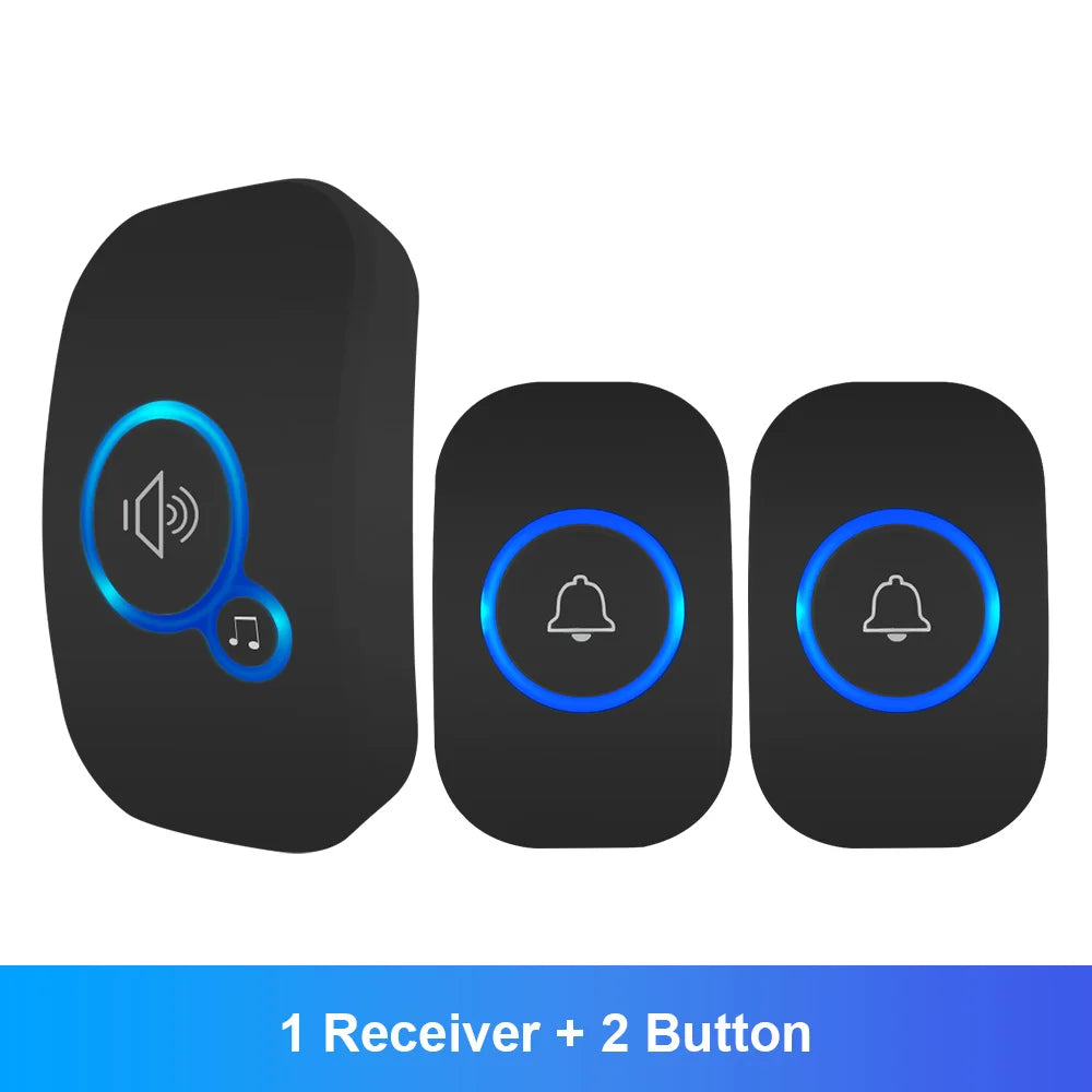 FULLHOUSE Wireless Doorbell Kit – Waterproof Door Chime with Plug-In Receiver & Push Button