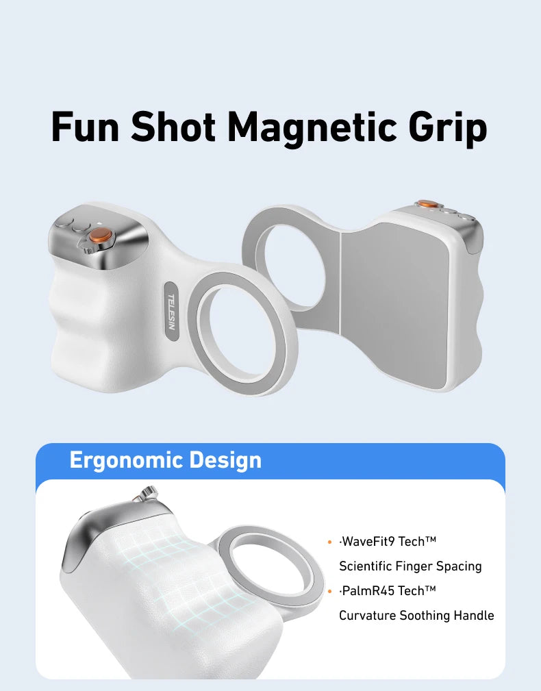TELESIN Magnetic Camera Hand Grip – Phone Holder with Remote
