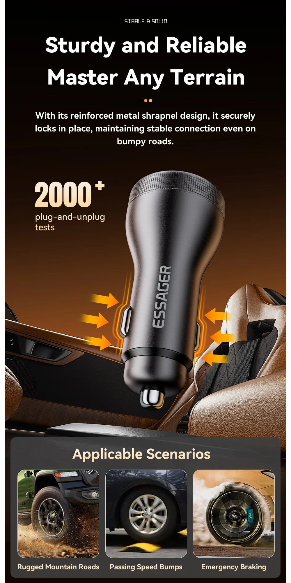 Essager 100W Car Charger USB C Quick Charge PD 45W for iPhone 15 pro 14  Xiaomi Poco Samsung Galaxy S24 Fast Charger Charging