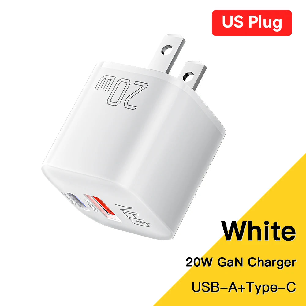 Essager 20W GaN USB Type C Charger Fast Charge Phone QC 3.0 Quick Chargers For iPhone 15 14 13 12 11Pro Max Mini iPad Charging