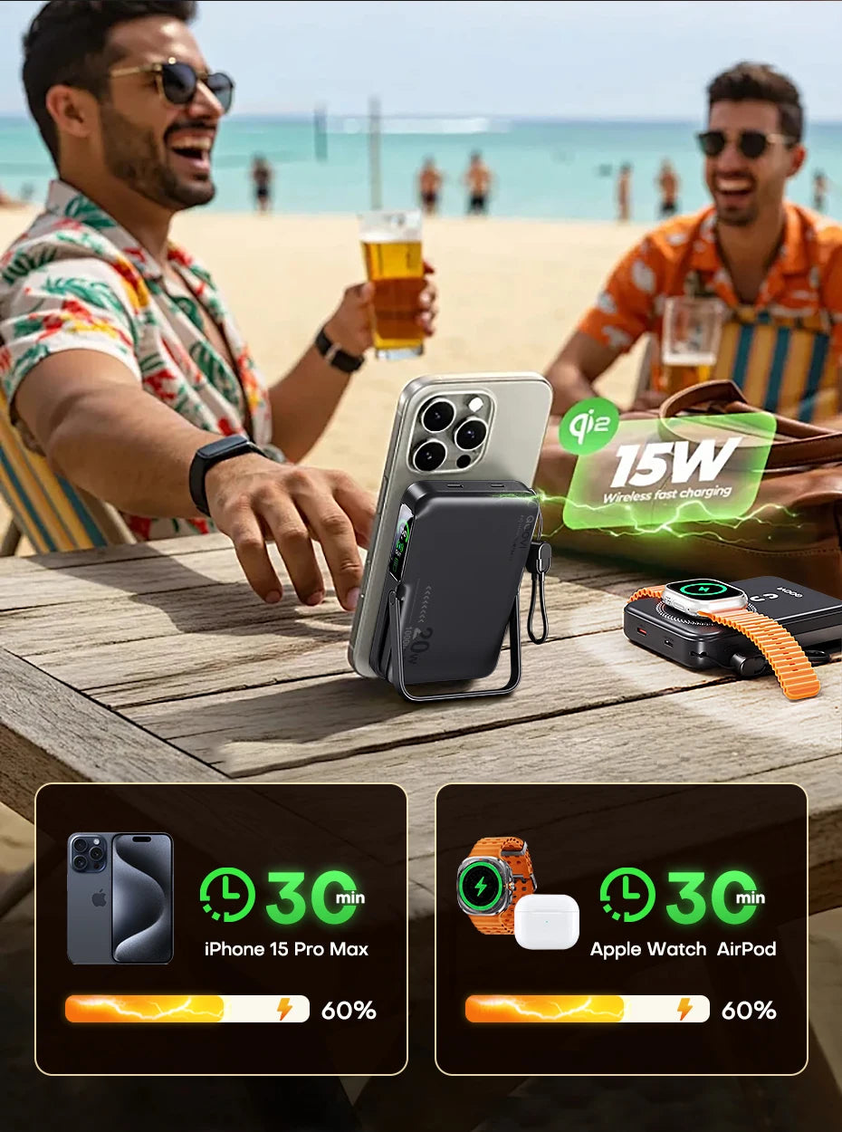 QOOVI Qi2 20W Wireless Power Bank 10000mAh