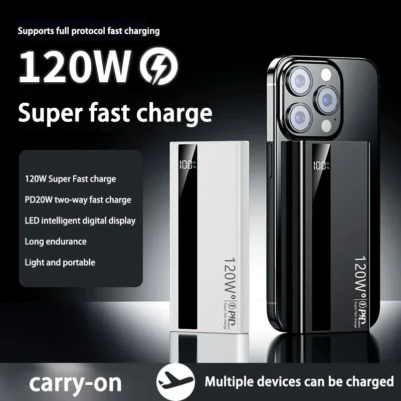 MIJIA 200000mAh Portable Charger – 120W Fast Power Bank for Phones