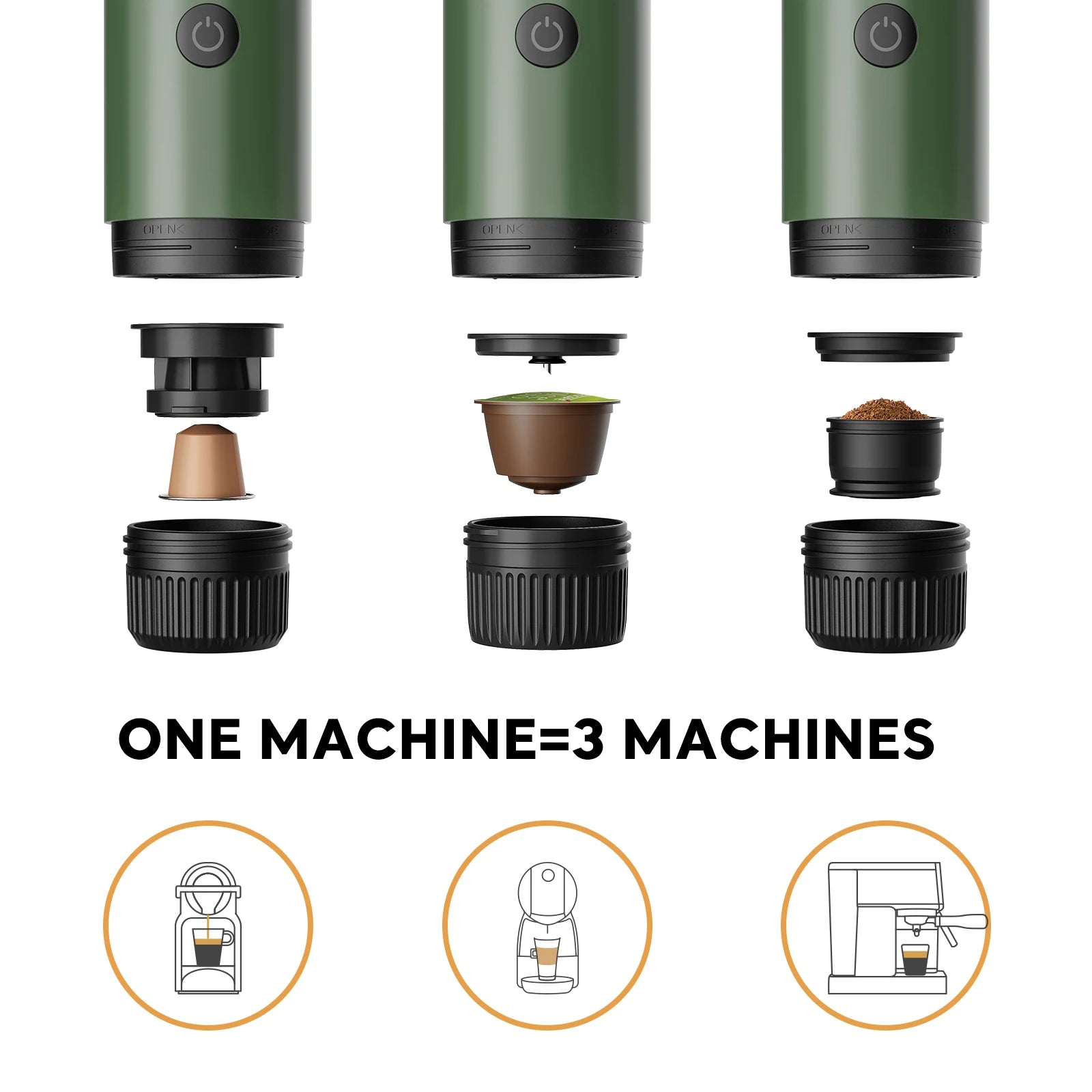 3-in-1 Travel Espresso Maker – Portable USB-C Self-Heating Coffee Machine